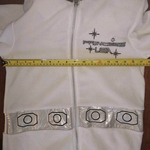 Star Wars Princess Leia Hooded Non Footed Pajamas One Piece XS Costume Zip Suit - Picture 12 of 14